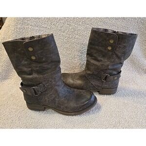 Corky's Womens Crow‎ Boot Duo Height Distressed Biker Casual Size 7 Brown